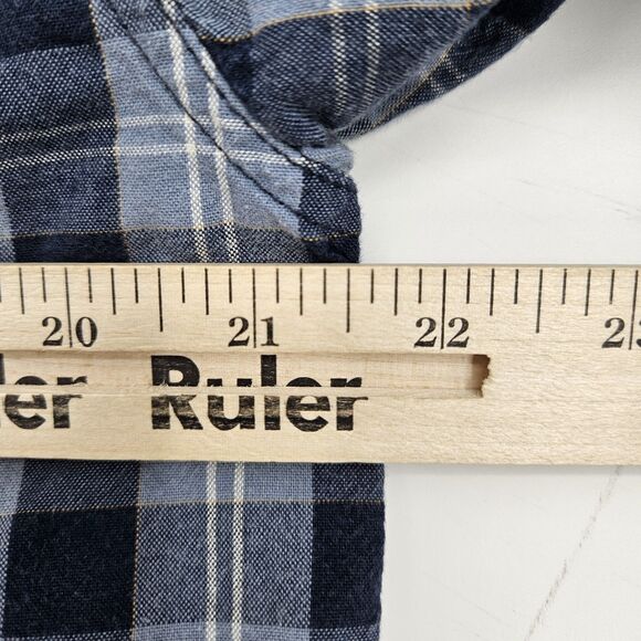 Carhartt Shirt Mens Medium Blue Gray Plaid Short Sleeve Button Up Workwear - Picture 8 of 10